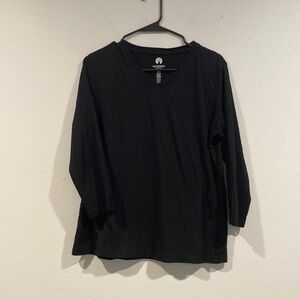 Weatherproof Solid Black Long Sleeve T-Shirt - Size Extra Large XL